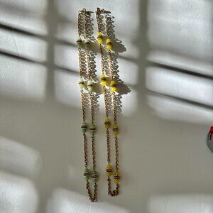 J Crew Set of Two Necklaces Citron and Jade Colored Beads